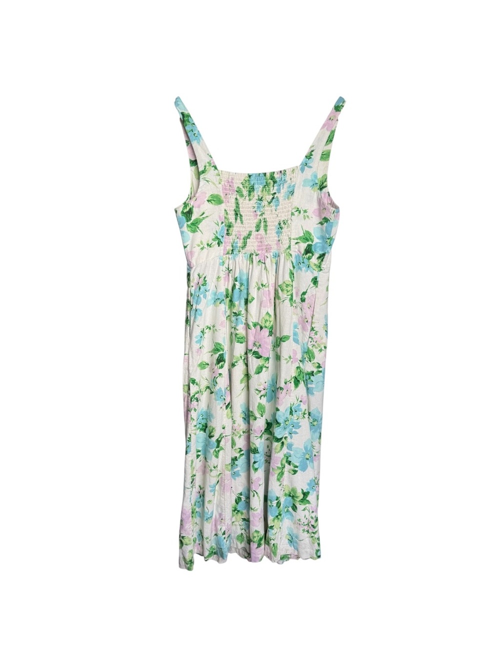 Old Navy Linen Blend Fit N Flare Midi Dress Size Medium Sleeveless Modern Hour - Picture 13 of 16